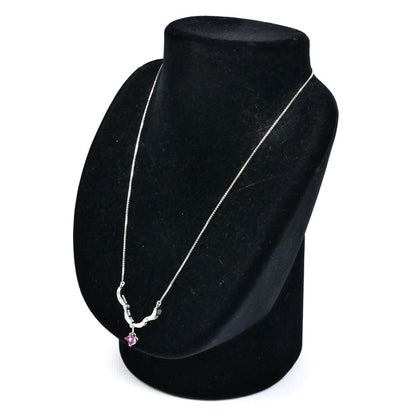 Pt900/850 ネックレス ルビー0.36ct ダイヤモンド0.23ct 8.5g 40cm 2WAY レディース【中古】
