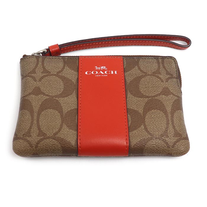 COACH コーチ リストレット ポーチ カーキ F58035 レディース【中古】