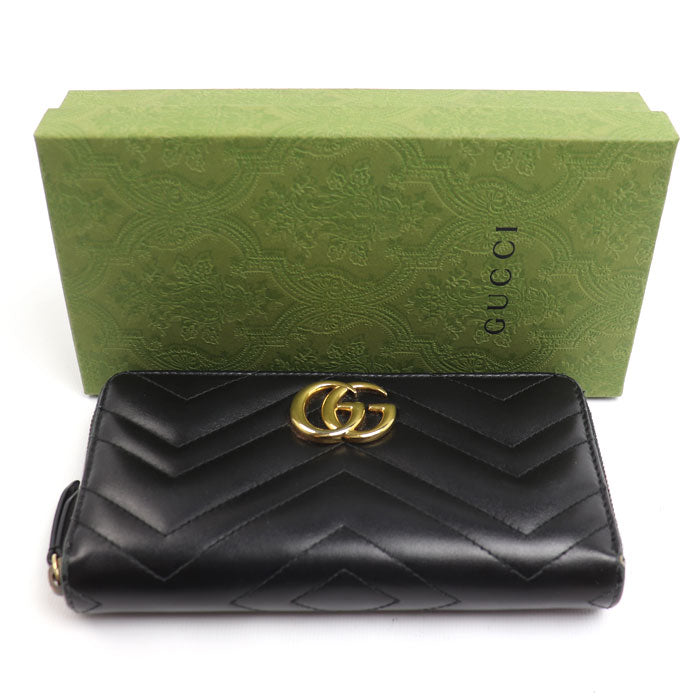 GUCCI グッチ GGマーモント 長財布 ブラック 443123 DTD1T 1000 レディース【中古】