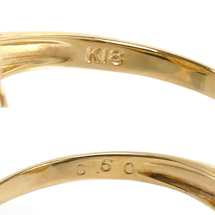 K18YG イエローゴールド リング・指輪 ダイヤモンド0.50ct 15号 2.6g レディース【中古】