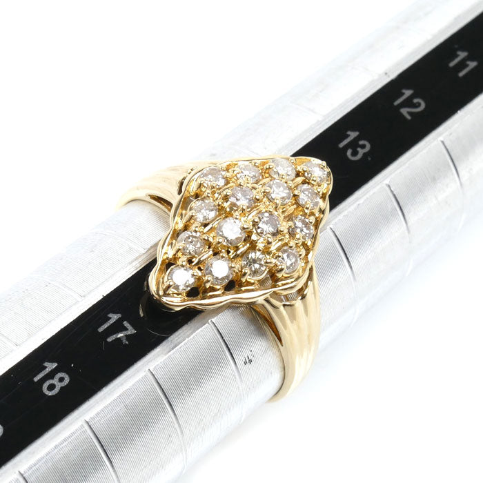 K18YG イエローゴールド リング・指輪 ダイヤモンド0.50ct 15号 2.6g レディース【中古】