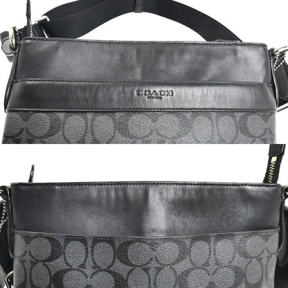 COACH コーチ シグネチャー チャールズ クロスボディ ショルダーバッグ ブラック F54781 メンズ【中古】