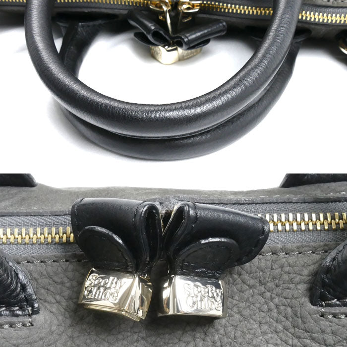 SEE BY CHLOE シーバイクロエ KAY 2Wayショルダーバッグ グレー/ブラック レディース【中古】