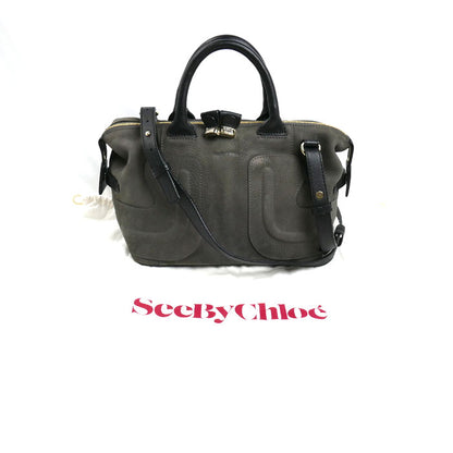 SEE BY CHLOE シーバイクロエ KAY 2Wayショルダーバッグ グレー/ブラック レディース【中古】