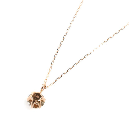 K18PG ピンクゴールド 一粒ダイヤ ネックレス ダイヤモンド0.30ct 0.8g ～45cm フリーチェーン レディース【中古】