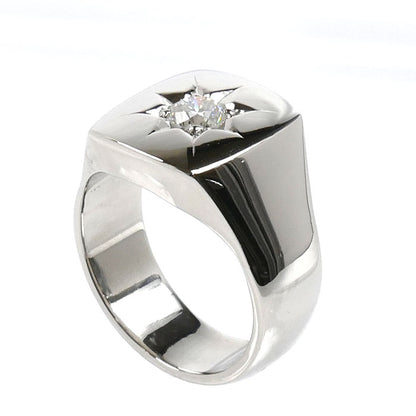 Pt900プラチナ 印台 リング・指輪 ダイヤモンド0.58ct 20号 29.5g メンズ【中古】