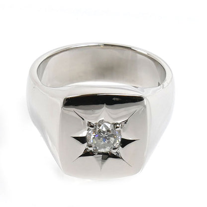 Pt900プラチナ 印台 リング・指輪 ダイヤモンド0.58ct 20号 29.5g メンズ【中古】