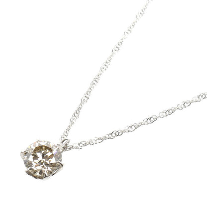 Pt1000/850 一粒ダイヤ ネックレス ダイヤモンド0.529ct 1.6g 42cm レディース【中古】【美品】
