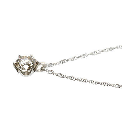 Pt1000/850 一粒ダイヤ ネックレス ダイヤモンド0.529ct 1.6g 42cm レディース【中古】【美品】