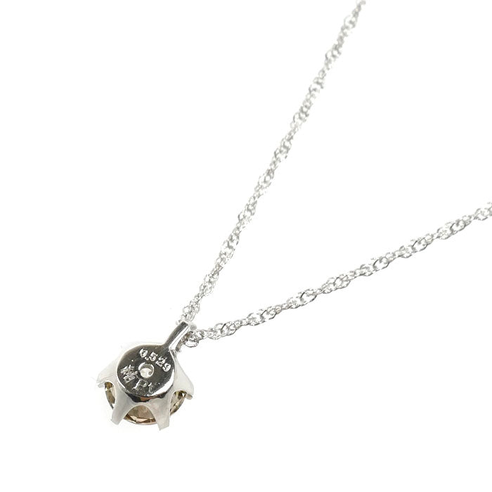 Pt1000/850 一粒ダイヤ ネックレス ダイヤモンド0.529ct 1.6g 42cm レディース【中古】【美品】
