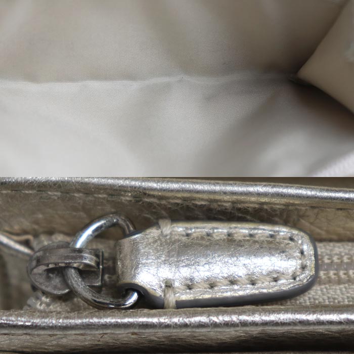 COACH コーチ レガシー シグネチャー コンパクトウォレット 二つ折り財布 ベージュ ゴールド 48465 レディース【中古】