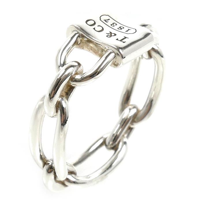 TIFFANY&Co. ティファニー シルバー925 1837 スモール ダブルロック リング・指輪 15号 5.5g レディース【中古】