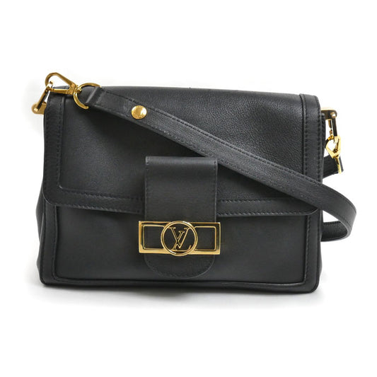 LOUIS VUITTON ルイ・ヴィトン ドーフィーヌ ソフトMM ショルダーバッグ ブラック M25209 IC レディース【中古】【美品】