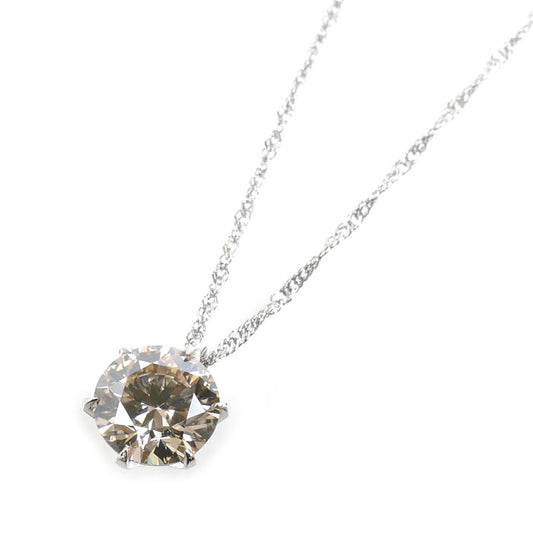 Pt1000/850 ネックレス ダイヤモンド1.222ct 3.3g ～50cm 一粒ダイヤ レディース【中古】