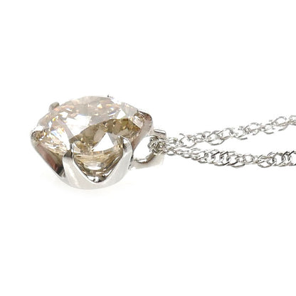 Pt1000/850 ネックレス ダイヤモンド1.222ct 3.3g ～50cm 一粒ダイヤ レディース【中古】