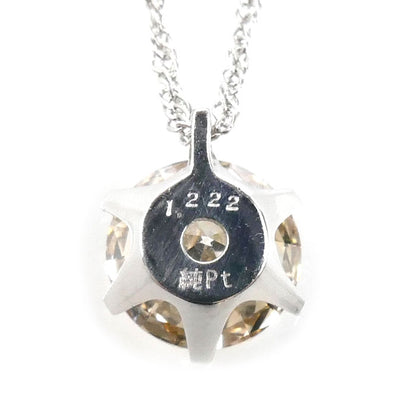 Pt1000/850 ネックレス ダイヤモンド1.222ct 3.3g ～50cm 一粒ダイヤ レディース【中古】