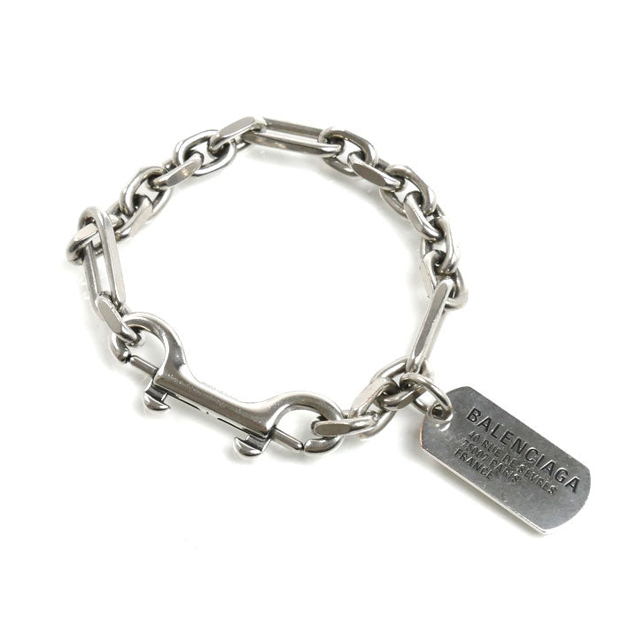 BALENCIAGA バレンシアガ 真鍮 Tags カラビナ ブレスレット 792886TZ99I0911 22.5cm メンズ【中古】
