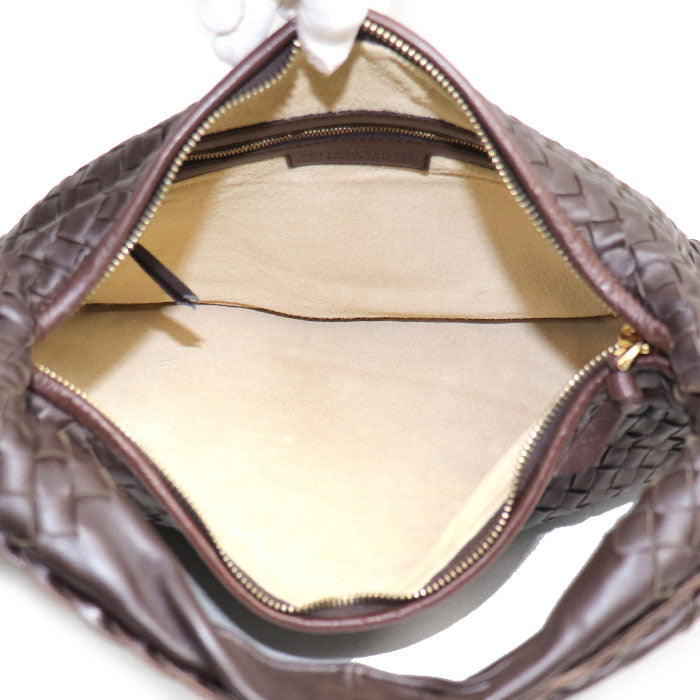BOTTEGAVENETA ボッテガヴェネタ イントレチャート セミショルダー ショルダーバッグ ブラウン 115653 レディース【中古】