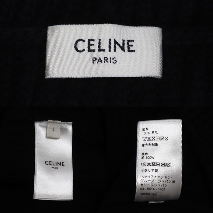 CELINE セリーヌ チェーン フーデッド セーター ブラック 2AG74430U L メンズ【中古】
