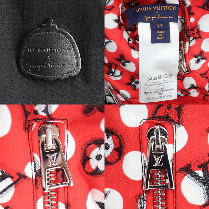 LOUIS VUITTON ルイ・ヴィトン ロゴ LV × YK リバーシブル ボンバージャケット インフィニティドット ブルゾン ルージュヴィフ/ブラック 1AB7S6 34 レディース【中古】