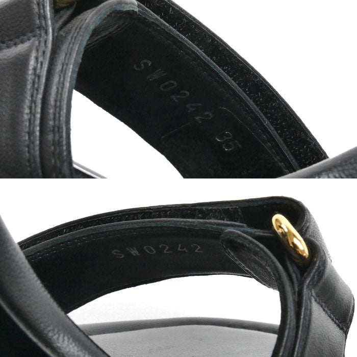 LOUIS VUITTON ルイ・ヴィトン ステラーライン アンクルストラップ サンダル ブラック SW0242 
35 レディース【中古】