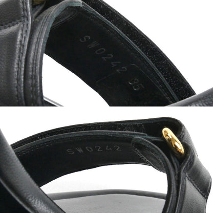 LOUIS VUITTON ルイ・ヴィトン ステラーライン アンクルストラップ サンダル ブラック SW0242 
35 レディース【中古】