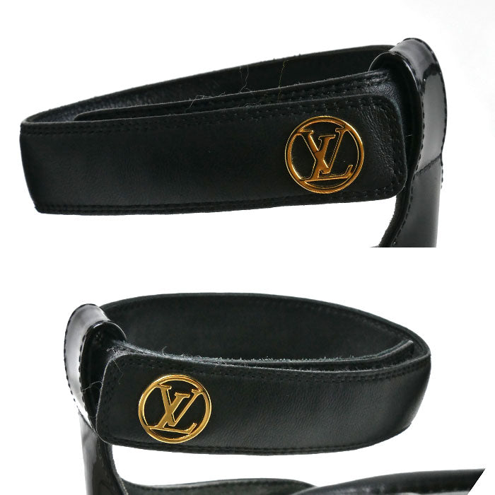 LOUIS VUITTON ルイ・ヴィトン ステラーライン アンクルストラップ サンダル ブラック SW0242 
35 レディース【中古】