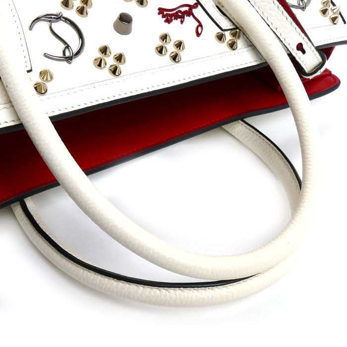 Christian Louboutin クリスチャンルブタン パロマS ミディアム 2Wayショルダーバッグ スノー/レッド/ゴールド 3195275 Q288 レディース【中古】【美品】