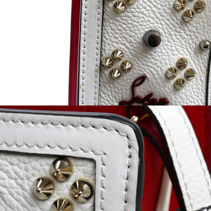 Christian Louboutin クリスチャンルブタン パロマS ミディアム 2Wayショルダーバッグ スノー/レッド/ゴールド 3195275 Q288 レディース【中古】【美品】