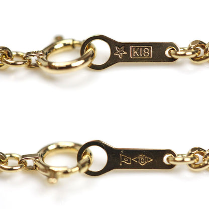 K18YG イエローゴールド ネックレス 喜平2面カット 11.9g 50cm ユニセックス【中古】