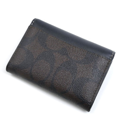 COACH コーチ シグネチャー フラップ カードケース カードケース ブラウン ブラック CH202 アウトレット【中古】