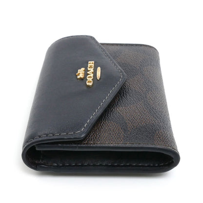 COACH コーチ シグネチャー フラップ カードケース カードケース ブラウン ブラック CH202 アウトレット【中古】