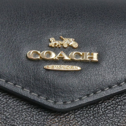 COACH コーチ シグネチャー フラップ カードケース カードケース ブラウン ブラック CH202 アウトレット【中古】