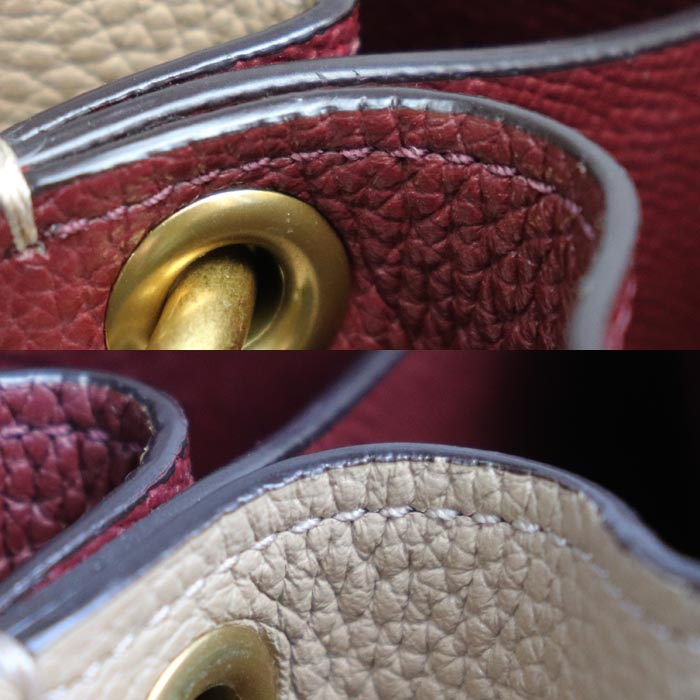 COACH コーチ チャーリーバスケットバッグ 2Wayショルダーバッグ ボルドー/ベージュ/ピンク 5152 レディース【中古】