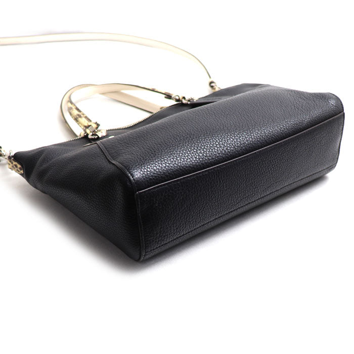 COACH コーチ プレーリー サッチェル スネーク トリム 2Wayショルダーバッグ ブラック F88561 レディース【中古】