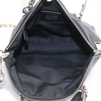 COACH コーチ プレーリー サッチェル スネーク トリム 2Wayショルダーバッグ ブラック F88561 レディース【中古】