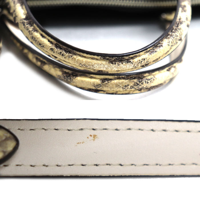 COACH コーチ プレーリー サッチェル スネーク トリム 2Wayショルダーバッグ ブラック F88561 レディース【中古】