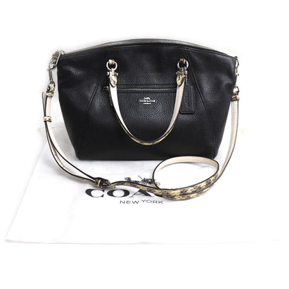 COACH コーチ プレーリー サッチェル スネーク トリム 2Wayショルダーバッグ ブラック F88561 レディース【中古】