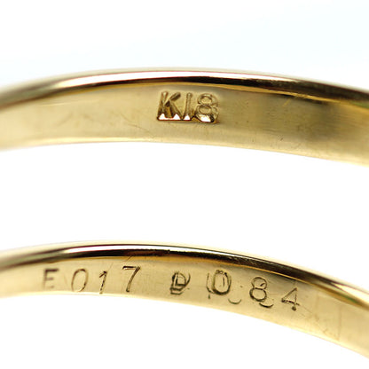 K18YG イエローゴールド リング・指輪 エメラルド0.17ct ダイヤモンド0.84ct 12.5号 2.7g レディース【中古】
