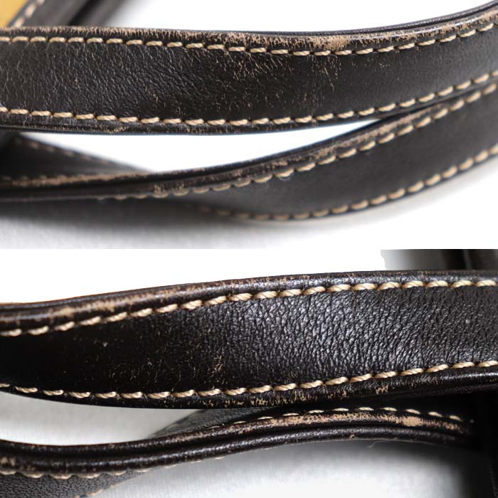 LOEWE ロエベ アナグラム スエード トートバッグ ベージュ ブラウン レディース【中古】