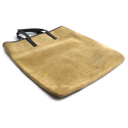 LOEWE ロエベ アナグラム スエード トートバッグ ベージュ ブラウン レディース【中古】