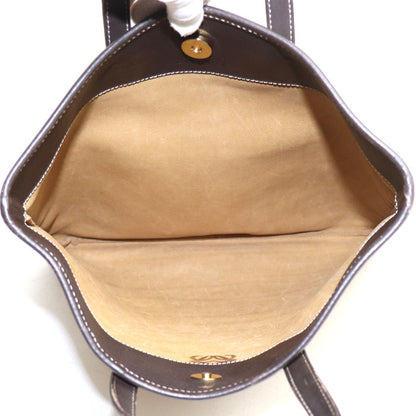 LOEWE ロエベ アナグラム スエード トートバッグ ベージュ ブラウン レディース【中古】