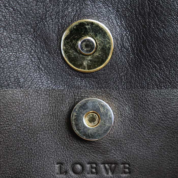 LOEWE ロエベ アナグラム スエード トートバッグ ベージュ ブラウン レディース【中古】