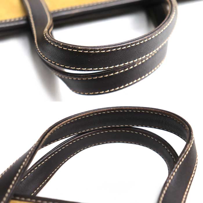 LOEWE ロエベ アナグラム スエード トートバッグ ベージュ ブラウン レディース【中古】