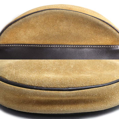 LOEWE ロエベ アナグラム スエード ラウンド ショルダーバッグ ベージュ レディース【中古】