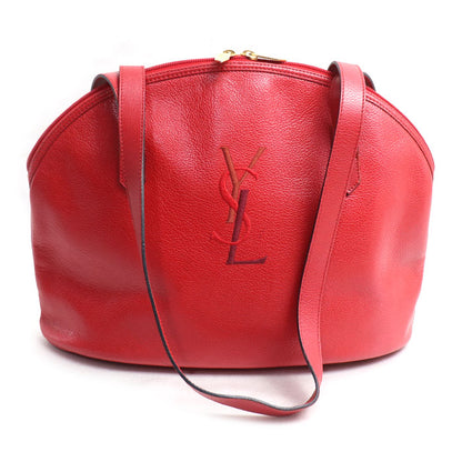 SAINT LAURENT サンローラン カサンドラ ロゴ ステッチ ラウンドトート トートバッグ レッド レディース【中古】