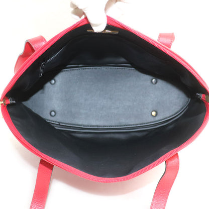 SAINT LAURENT サンローラン カサンドラ ロゴ ステッチ ラウンドトート トートバッグ レッド レディース【中古】
