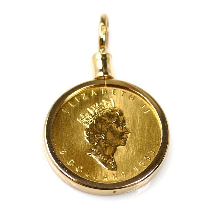 K24/K18 メイプルリーフ 1/10OZ ペンダントトップ 4.2g 1995 ユニセックス【中古】【美品】