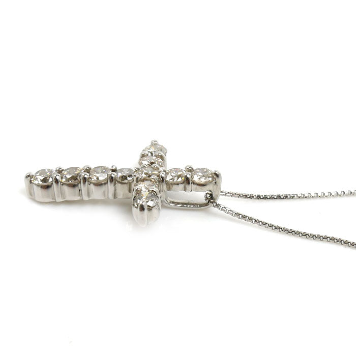 クロス Pt900プラチナ Pt850プラチナ ネックレス ダイヤモンド0.5ct 2.4g レディース【中古】