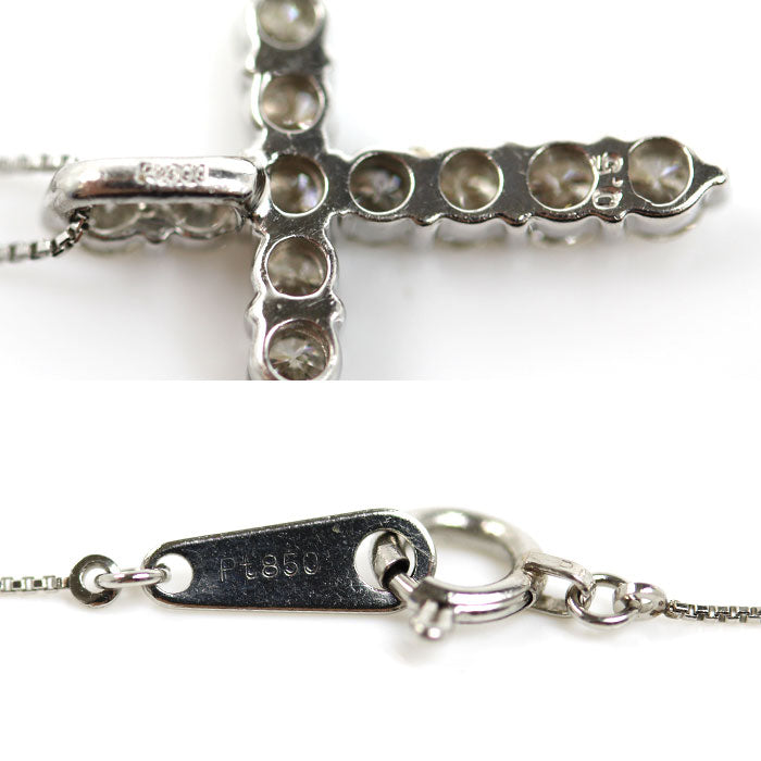 クロス Pt900プラチナ Pt850プラチナ ネックレス ダイヤモンド0.5ct 2.4g レディース【中古】